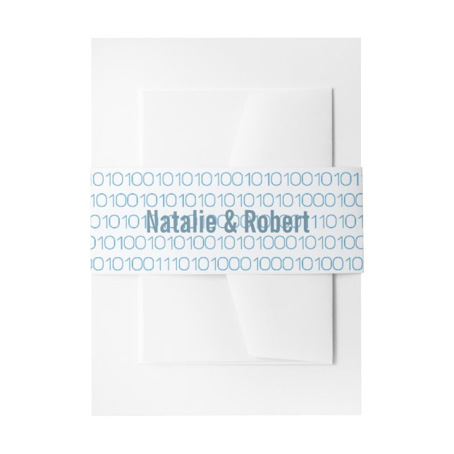 Bandeau De Faire-part Bleu Geek Chic Code Binaire Bandes Belly (Devant example)