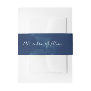 Bandeau De Faire-part Bleu indigo foncé aquarelle