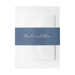 Bandeau De Faire-part Bleu Nuit Élégant Aquarelle   Faire-Part de Mariag