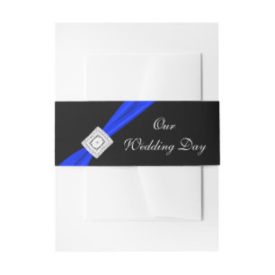 Bandeau De Faire-part Bleu Royal et Noir
