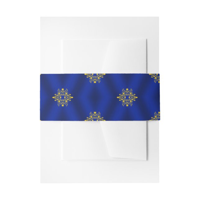 Bandeau De Faire-part Bleu Royal et Or (Devant example)