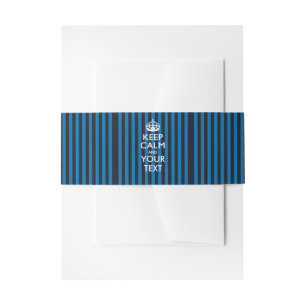 Bandeau De Faire-part Bleu Stripes GARDEZ CALME ET votre texte créatif