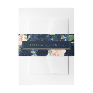 Bandeau De Faire-part Blooms Chics   Bouquet bleu foncé et bleu marine