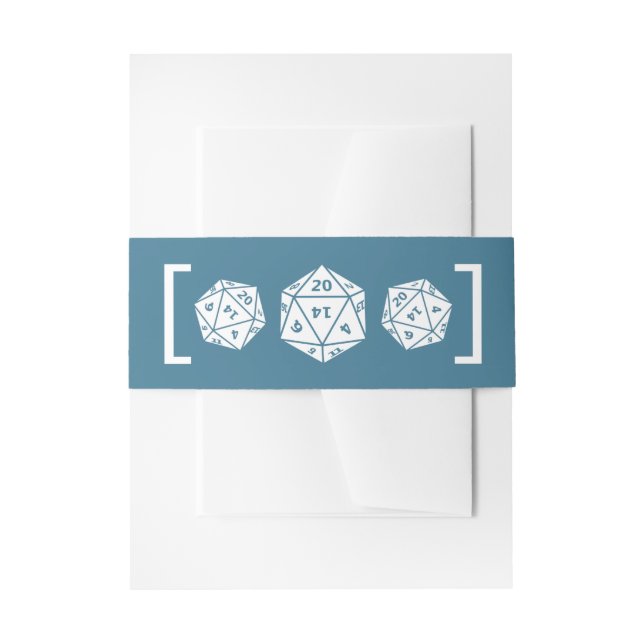 Bandeau De Faire-part Blue D20 Dice Gamer Mariage Belly Bands (Devant example)