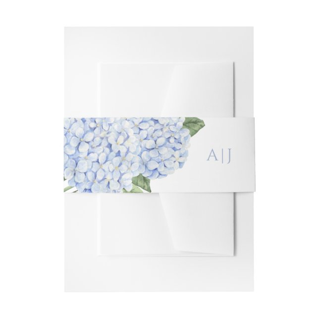 Bandeau De Faire-part Blue Hydrangea Fleurs Mariage personnalisé (Devant example)