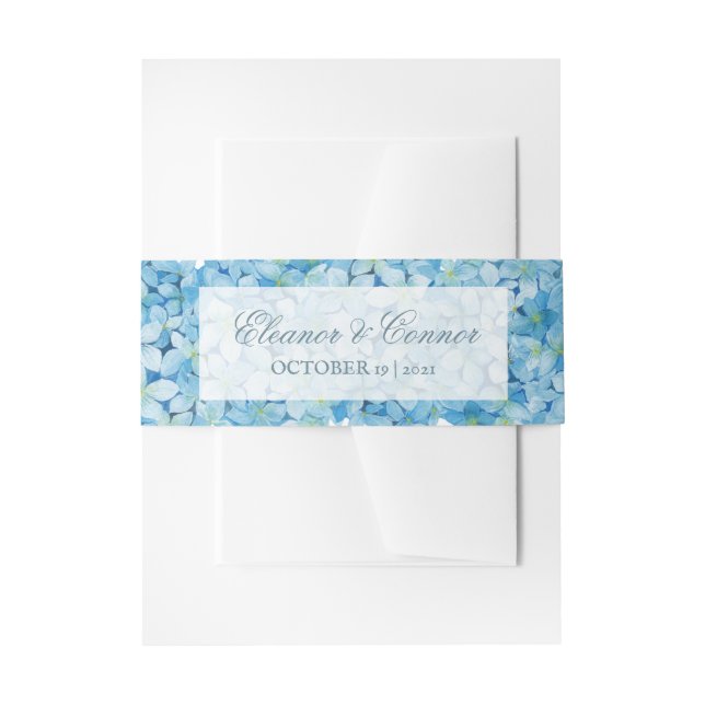 Bandeau De Faire-part Blue Hydrangea Sophisticated Mariage (Devant example)
