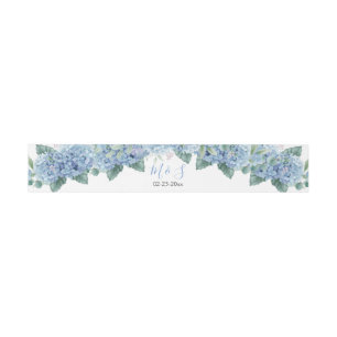 Bandeau De Faire-part Blue Hydrangeas aquarelle Floral Mariage