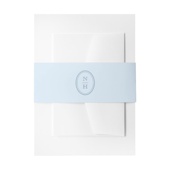 Bandeau De Faire-part Blue Monogram Crest Wedding Invitation Belly (Devant example)