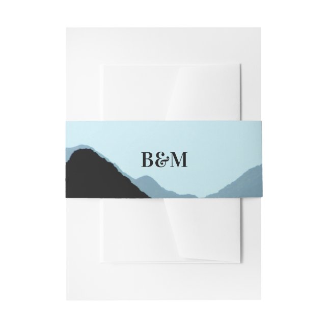 Bandeau De Faire-part Blue Mountain Range, Mariage rustique (Devant example)