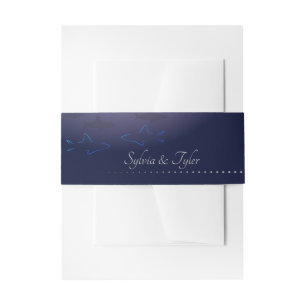 Bandeau De Faire-part Blue Shark Faire-part de mariage Belly Band