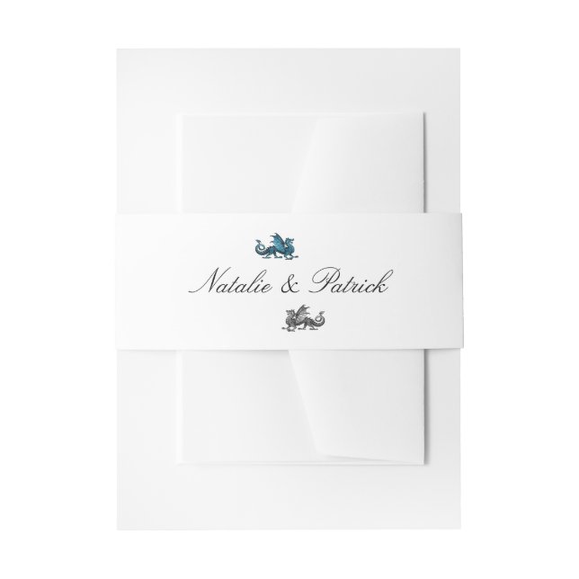 Bandeau De Faire-part Blue Silver Dragon Mariage Belly Bands (Devant example)