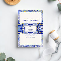 Blue Talavera Modern espagnol Mariage mexicain