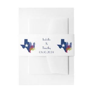 Bandeau De Faire-part Bluebonnets Fleurs Bleues Texas Mariage élégant