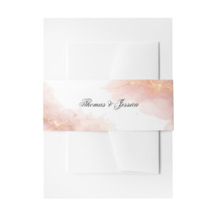 Bandeau De Faire-part Blush Gold Sparkle Élégance Romantique de Mariage