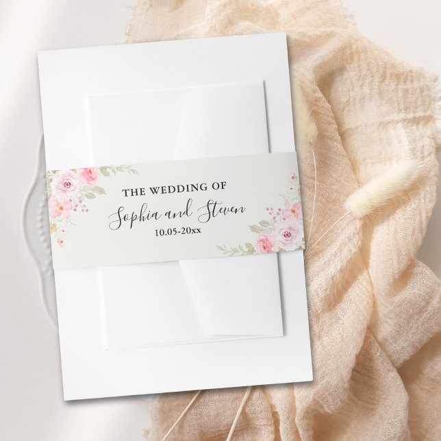 Bandeau De Faire-part Blush Rose-Themed Elegant Wedding (Créateur téléchargé)