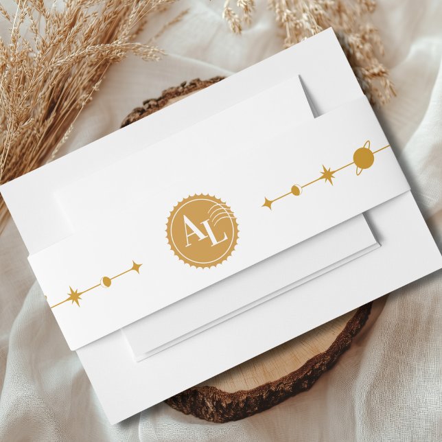 Bandeau De Faire-part Boarding Pass Cosmic Wedding (Créateur téléchargé)