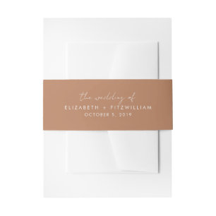 Bandeau De Faire-part Boho Abstrait Caramel Mocha Couples Mariage De