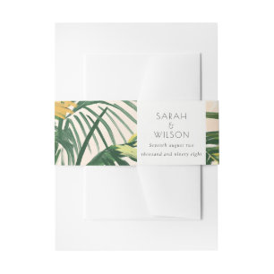 Bandeau De Faire-part Boho Blush Green Tropical Palm Beach Mariage