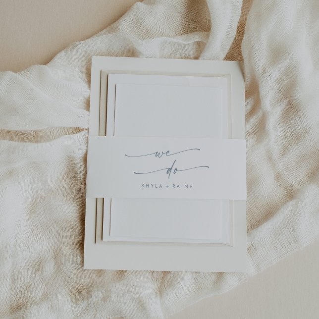 Bandeau De Faire-part Boho Chic Ardoise Bleu Nous faisons Mariage (Créateur téléchargé)