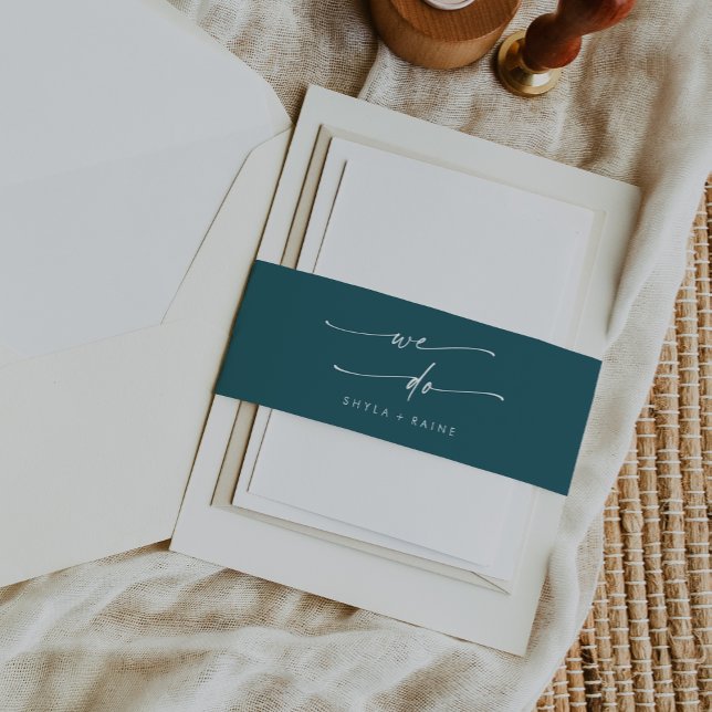 Bandeau De Faire-part Boho Chic Bleu Turquoise Nous faisons Mariage (Créateur téléchargé)