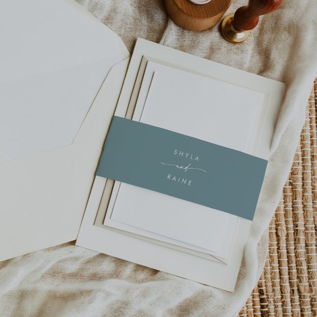 Bandeau De Faire-part Boho Chic Seafoam Mariage Turquoise (Créateur téléchargé)