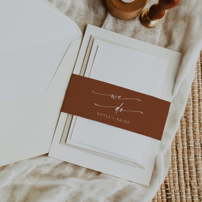 Bandeau De Faire-part Boho Chic Terracotta Nous Faisons Mariage (Créateur téléchargé)