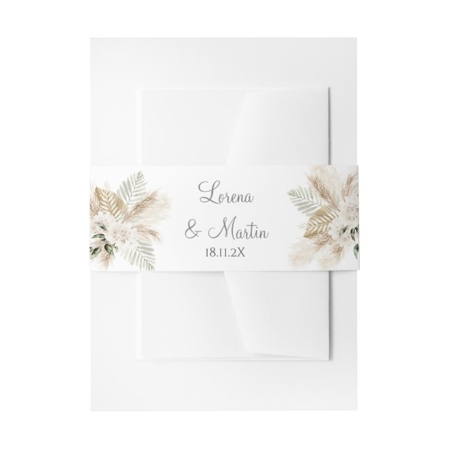 Bandeau De Faire-part Boho Faire-part de mariage Belly Band (Devant example)