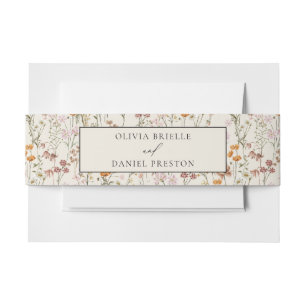 Bandeau De Faire-part Boho Fleur sauvage Beige Garden Mariage