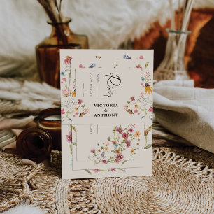 Bandeau De Faire-part Boho Fleur sauvage Faire-part de mariage Belly Ban