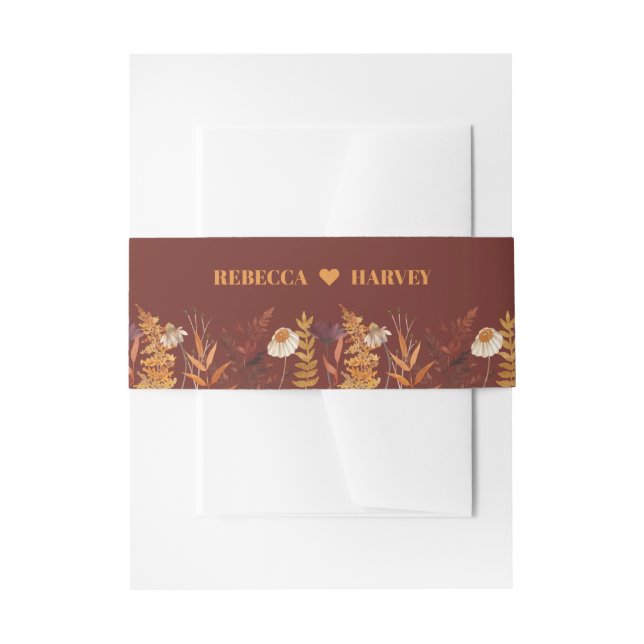 Bandeau De Faire-part Boho Fleur sauvage Terracotta Mariage de automne d (Devant example)