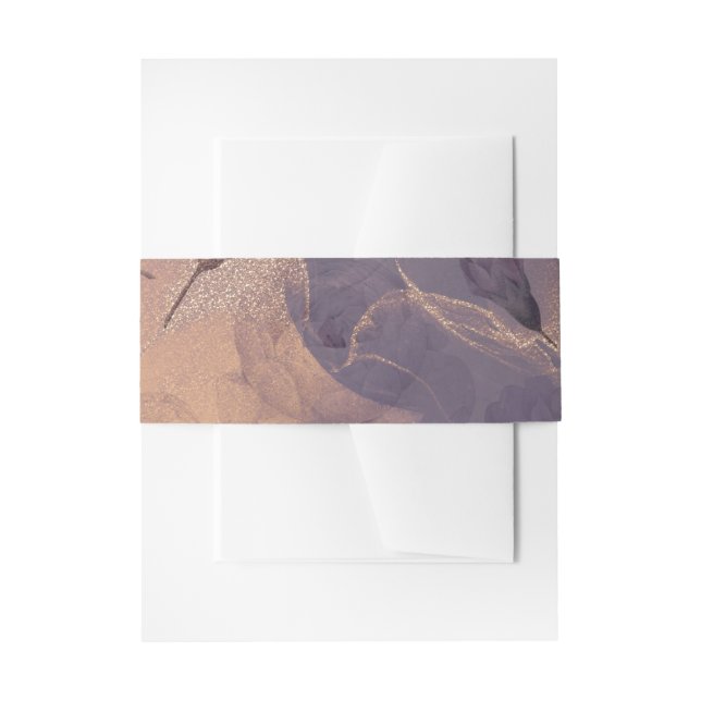 Bandeau De Faire-part Boho léger élégant Floral Purple Fall Mariage or (Devant example)