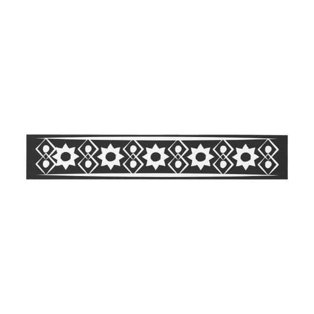 Bandeau De Faire-part Boho moderne Motif noir et blanc (Plat)
