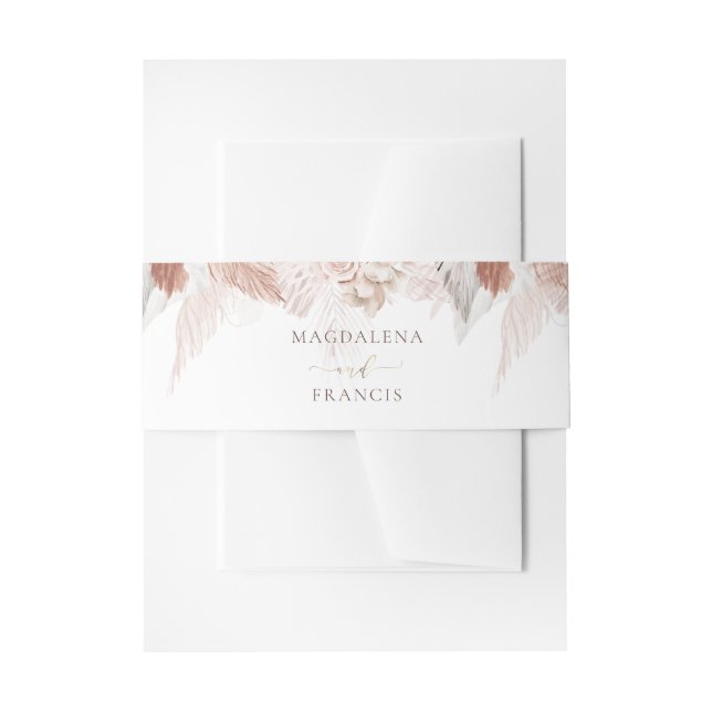 Bandeau De Faire-part boho pampas herbe mariage (Devant example)