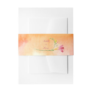 Bandeau De Faire-part Boho rose Pop Freesia Script Coucher de soleil