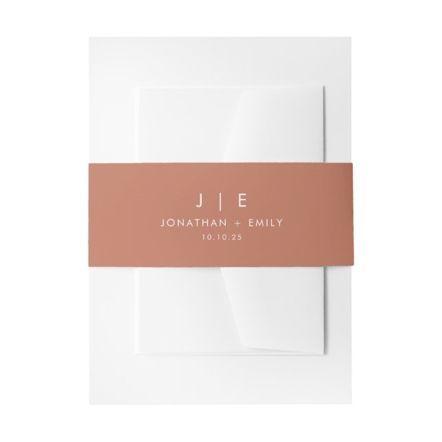 Bandeau De Faire-part Boho Rust Terracotta Monogram Mariage (Devant example)