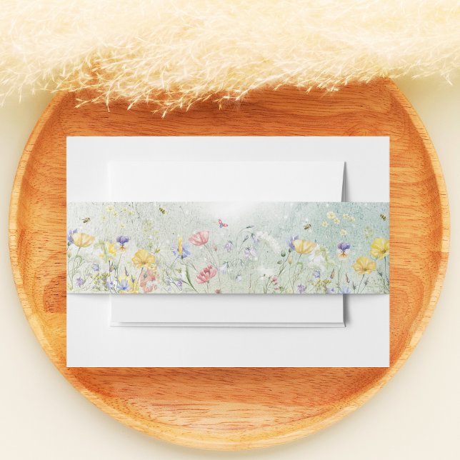 Bandeau De Faire-part Boho Wildflower Rustique mariage vert (Créateur téléchargé)