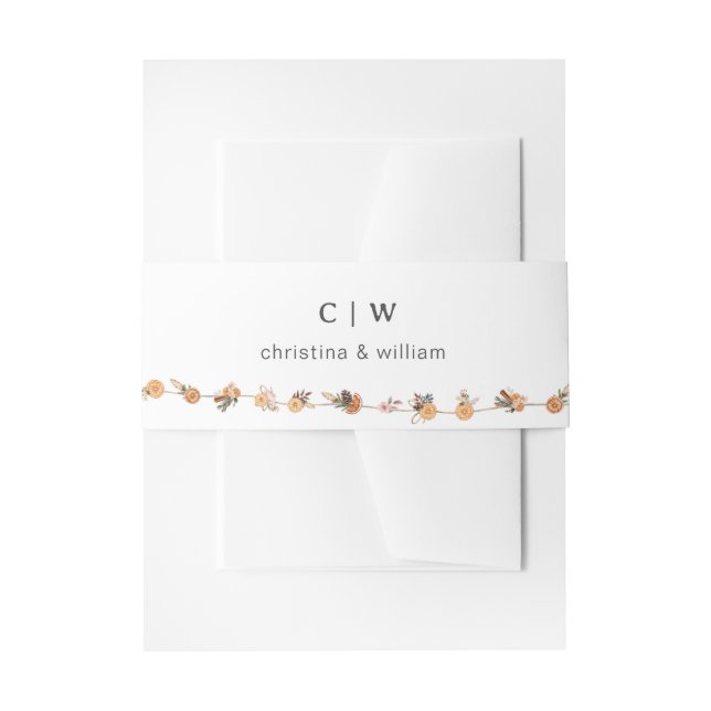 Bandeau De Faire-part Boho Winter Holiday Mariage botanique (Devant example)