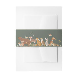 Bandeau De Faire-part Bois Animaux Baby shower forestier Boho