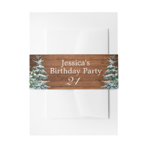 Bandeau De Faire-part Bois neigeux & Forêt Pays Pine fête d'anniversaire