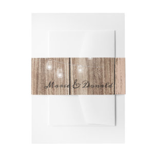 Bandeau De Faire-part Bois Rose Rustique et Lanternes