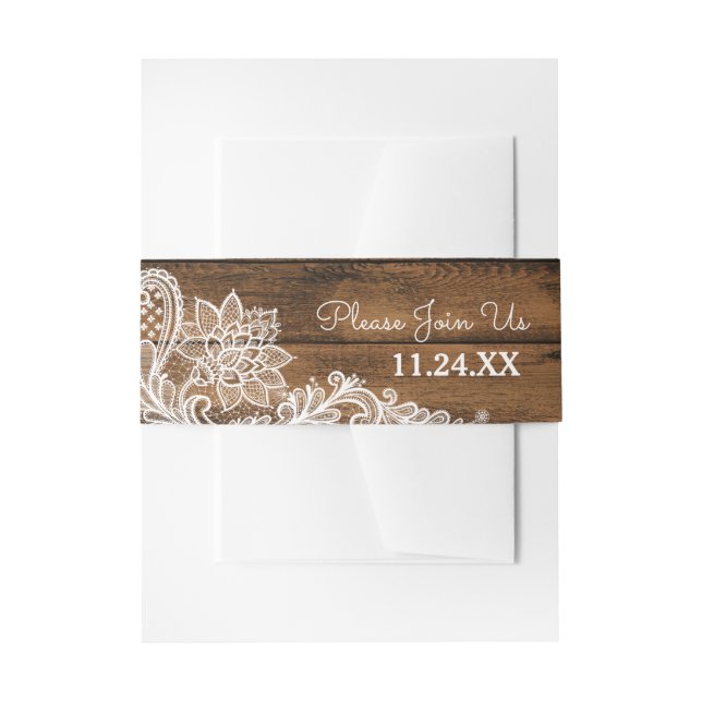 Bandeau De Faire-part Bois rustique et dentelle | MARIAGE (Devant example)