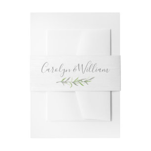 Bandeau De Faire-part Bois rustique et Feuilles botaniques Faire-part de