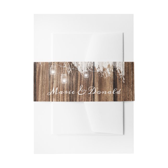 Bandeau De Faire-part Bois rustique et lanternes (Devant example)