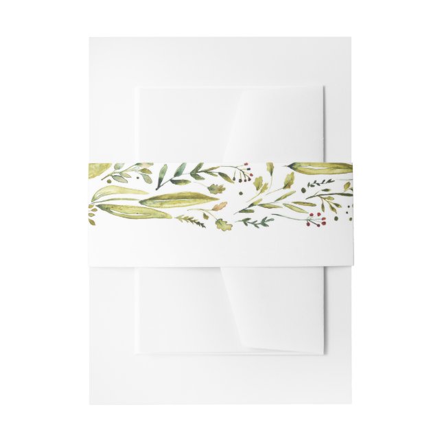 Bandeau De Faire-part Bois rustique | Mariage d'aquarelle de couronne de (Devant example)