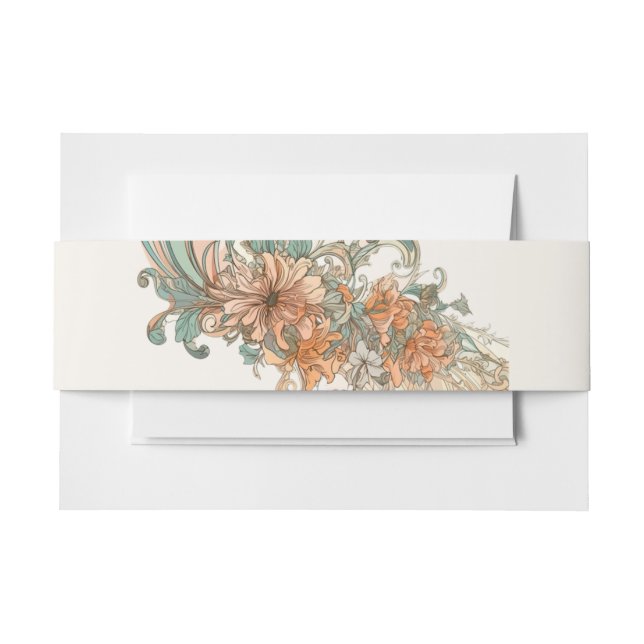 Bandeau De Faire-part Boîtier Mariage Art Nouveau (Devant Example)