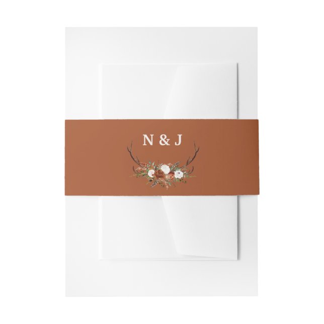 Bandeau De Faire-part Boitiers rustiques fleuris en terre cuite initiale (Devant example)
