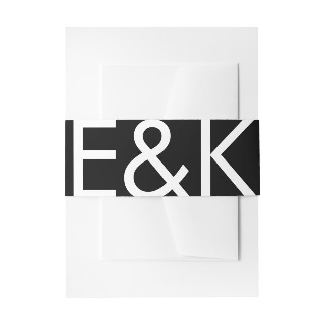 Bandeau De Faire-part Bold Big Monogram Simple Wedding (Devant example)