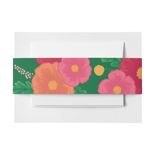 Bandeau De Faire-part Bold Blooms Faire-part de mariage Belly Band (Devant Example)