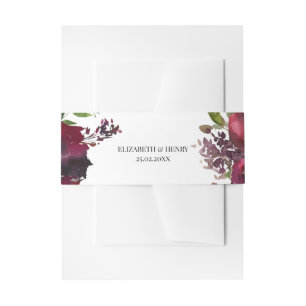 Bandeau De Faire-part Bordeaux Rouge Bourgogne Aquarelle Floral