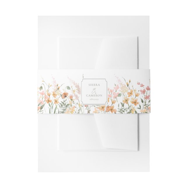 Bandeau De Faire-part Bordure du Mariage Fleur sauvage Sunny ID1023 (Devant example)